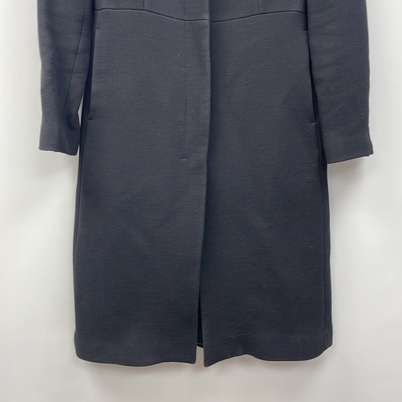 J. Crew Wool Blend Hidden Button Long Peacoat Winter Jacket Minimalist Black 2 - Picture 5 of 8